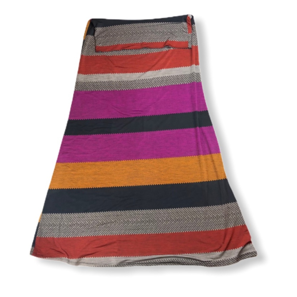 Striped Maxi Skirt with Foldover Waist